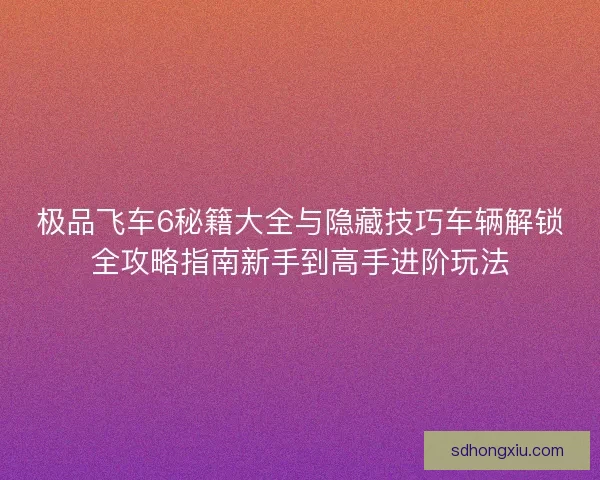 极品飞车6秘籍大全与隐藏技巧车辆解锁全攻略指南新手到高手进阶玩法