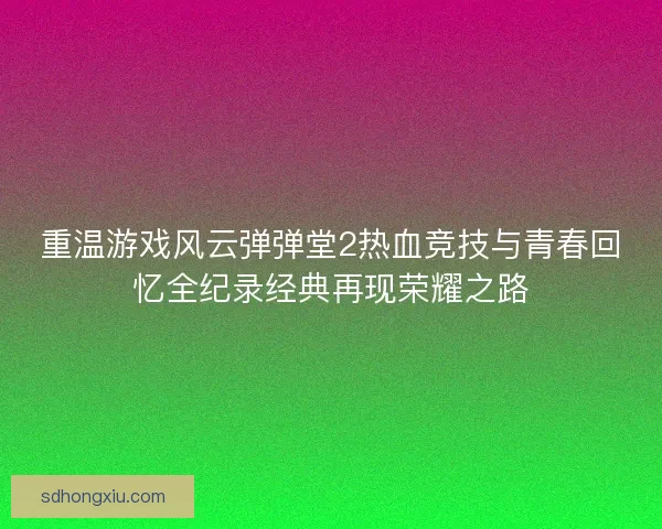 重温游戏风云弹弹堂2热血竞技与青春回忆全纪录经典再现荣耀之路